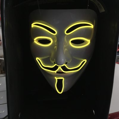 masque anonymous lumineux