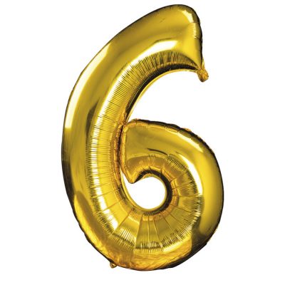 ballon chiffre 6 or